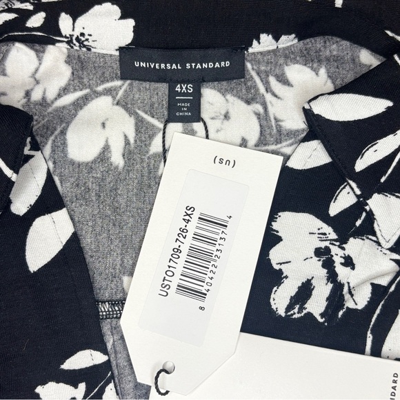 🖤 UNIVERSAL STANDARD Floral Long Sleeve Blouse – Black/White - Picture 4 of 9
